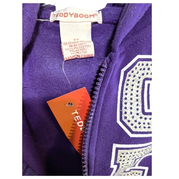 TEDDY BOOM Purple Girls 2T NWT Sparkle LOVE Zipper Hoodie Sweatpants NEW Gift - Picture 6 of 10